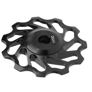 Imagem de Polia do Desviador Traseiro 11T Polia da Roda Com Rolamento de Cerâmica Rolo do Desviador Traseiro para Bicicletas de Montanha Com Adaptador de Instalação Preto para Entusiastas