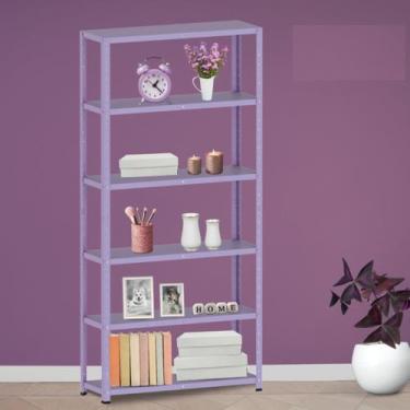 Imagem de Estante para Livros com Estrutura Metalica 6 Prateleiras - Pandin Móve