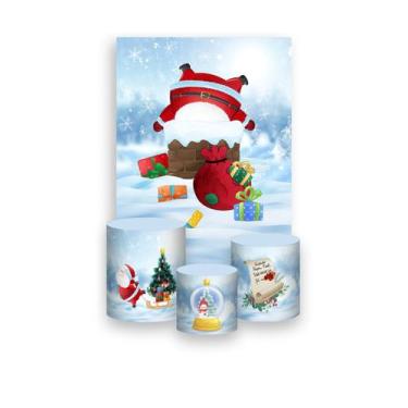 Imagem de Painel De Festa Vertical 1,50 x 2,20 + Trio De Capas Cilindro - Natal 