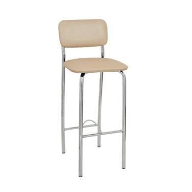 Imagem de Banqueta B360 Compoarte, Cromado/Bege Metalizado