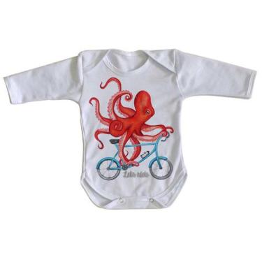 Imagem de body nenê criança roupa bebê manga longa Polvo Bicicleta - Empório Dut