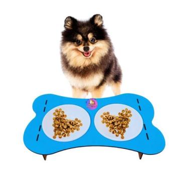 Imagem de Comedouro Ergonômico para Cachorros com 2 Tigelas de Plástico de 400 m