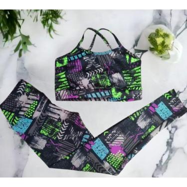 Imagem de Conjunto feminino academia calça e top cruzado - Dbytex, Extreme, G