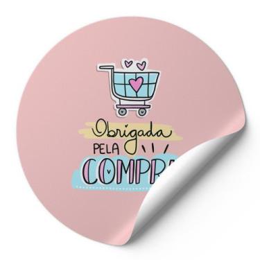 Imagem de 120 Etiquetas Auto Colante Adesivos Redondos Obrigada Pela Compra Fund