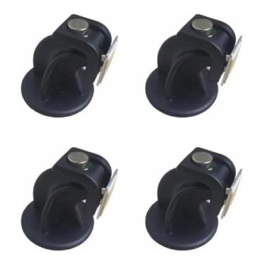 Imagem de 4 Un Prendedor Fixador Preto Trava Porta Magnético Adesiva - Plasnatur