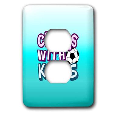 Imagem de 3dRose LLC lsp_13115_6 Chicks with Kicks On Aqua 2 Plug Outlet Cover