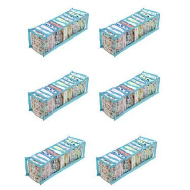 Imagem de Kit 6 Colmeia Organizadora Para Guarda Roupa Dobrável Azul - 123Organi