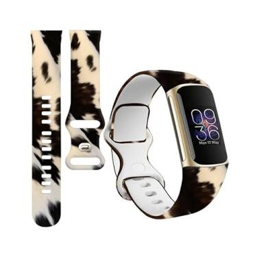 Imagem de BOSPFJG Pulseiras esportivas compatíveis com Charge 6/Charge 5 para mulheres e homens, pulseiras de substituição macias à prova d'água para rastreador de fitness Charge Advanced (couro bovino fofo