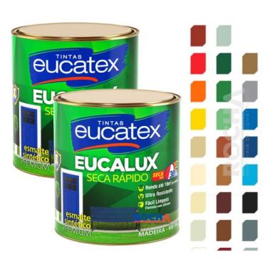 Imagem de 2 Tinta Esmalte Premium para Ferro e Madeira 225ml - Todas Cores - Euc