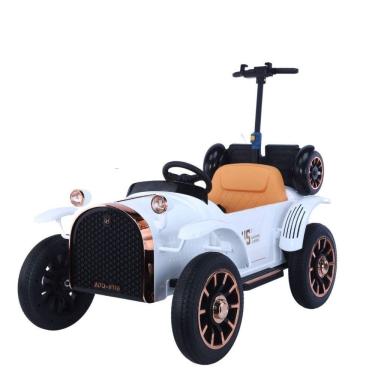 Imagem de Mini Carro Elétrico Vintage Branco Retrô 12V Importway