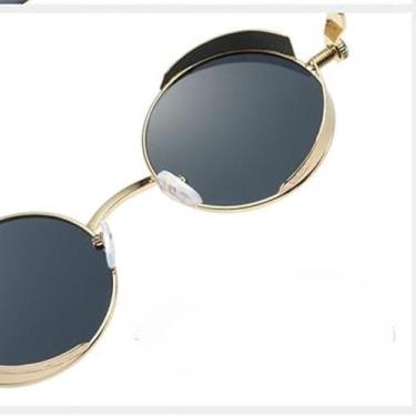 Imagem de Óculos de sol alok metal masculino redondo steampunk - sem marca, Dour
