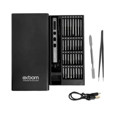 Imagem de Kit Mini Chave 68 em 1 Eletrecista Sem Fio Recarregável USB - Exbom