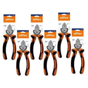 Imagem de Kit 6 Alicates Corte Diagonal 6 Pol allflex Aço Carbono Polido