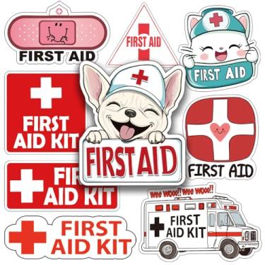 Imagem de First Aid Stickers Set | 9 Designs, 16 Pieces | Ideal for Car, Office, Business, Indoor & Outdoor Use | Safety Decals for Auto, Bumper, Emergency Preparedness