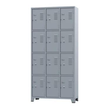 Imagem de Armário para Vestiário 12 Portas Pequenas Cinza - AMAPÁ