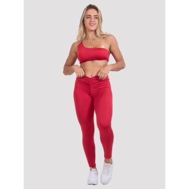 Imagem de Conjunto Fitness Top Um Ombro Só e Calça Legging Transpassada Suplex T