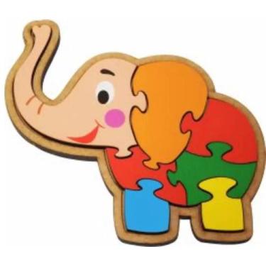 Imagem de Quebra cabeca elefante 7 peças - BRINQUE E LEIA