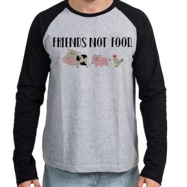 Imagem de Camiseta Manga Longa blusa Friends not food  vegetariano vegano - Empó