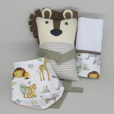 Imagem de Kit Bebê Leão Naninha - Feitas de Pano, Branco