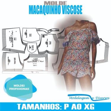 Imagem de Molde macaquinho viscose, modelagem&diversos, p-xg, correios