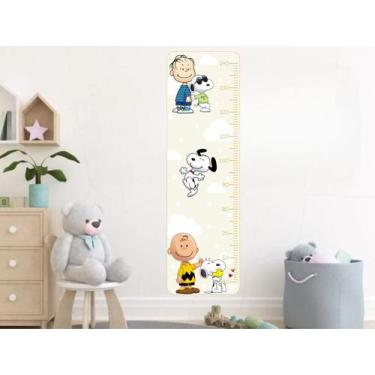 Imagem de Adesivo de Parede Snoopy régua de crescimento bebê - Adesivos Kigrude
