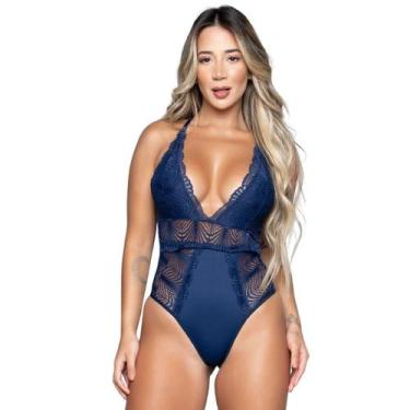 Imagem de Body Blogueira Bella Fiore Modas Bojo Com Renda Decote e Costa Cruzada