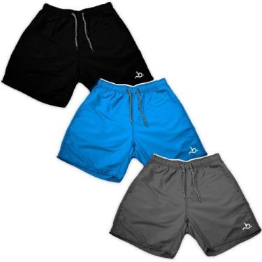 Imagem de Kit 3 Shorts Básicos Masculino Verão Curto Tactel Liso Moda - Bueno St