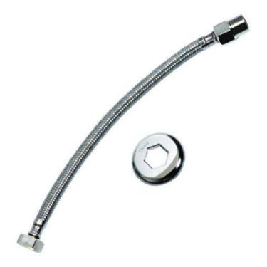 Imagem de Mangueira Engate Flexível Aço Inox 30 Cm 1/2 Entrada Água - MOSAL