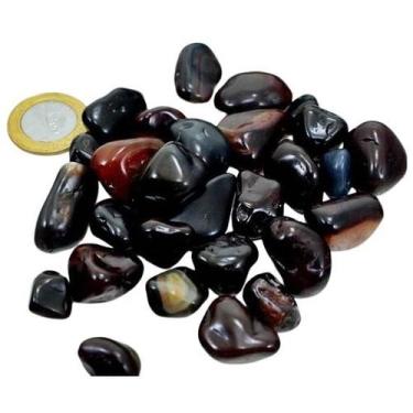 Imagem de Ágata Preta Rolado Pedra Natural Comum Tamanho Médio 200g - Cristaisde