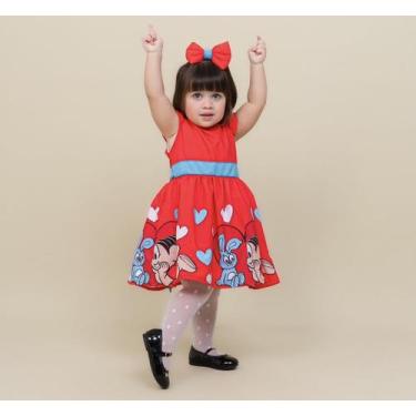Imagem de Vestido da Mônica + faixinha de cabelo - Joaninha Baby, 06M A 12 MESES