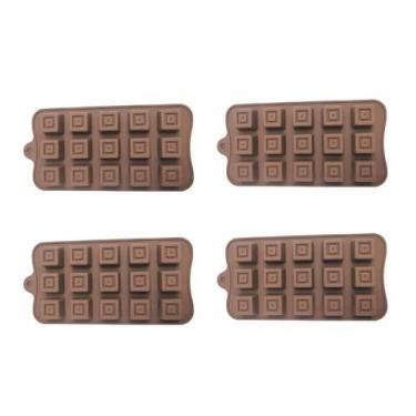 Imagem de 4un Forma Silicone Bombom Moldes fino Doce Docinho Quadrado - yangzi