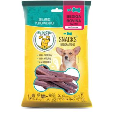 Imagem de Bexiga Bovina Palito Natural 80 Gr Petisco para Cães Desidratado para 
