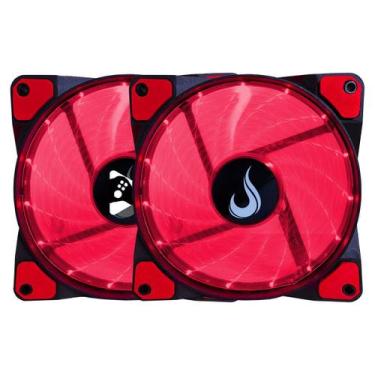 Imagem de Kit 2 Cooler Fan Rise Mode WIND W1 Vermelho 120mm RM-WN-01-BR PC Gamer