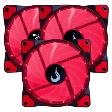 Imagem de Kit 3 Cooler Fan Rise Mode WIND W1 Vermelho 120mm RM-WN-01-BR PC Gamer