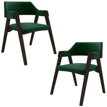 Imagem de Kit 2 Cadeiras Sala de Jantar e Jogos Carteados Madeira Maciça Poker V