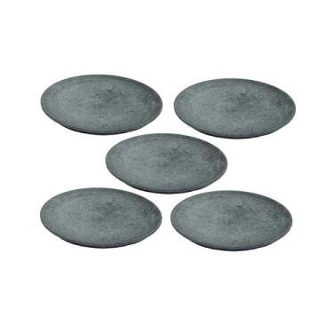 Imagem de Kit 5 Pratos Raso Redondo Pedra Sabão Sobremesa e Bolos 30cm - Industr