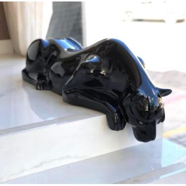Imagem de Escultura Pantera Bebendo Agua Tamanho Maior Fino Acabamento - luxdeco