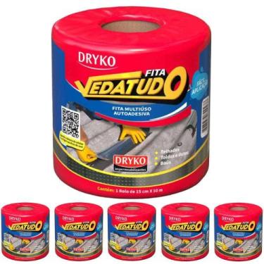 Imagem de Fita Asfáltica Vedatudo 15 cm x 10 m 6 Unidades DRYKO
