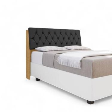 Imagem de Cabeceira Estofada ísis Queen Naturalle Com Capitonê Preto