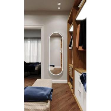 Imagem de Espelho jateado Oval Iluminado com led frio - 60x150cm - Woodglass