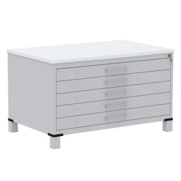 Imagem de Mapoteca 5 Gavetas Pandin 120 cm (Larg) Inmetro Tampo MDP Branco Estru