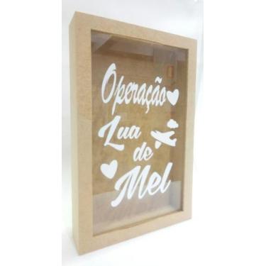 Imagem de Quadro Rolhas Cofrinho Cofre Viagem Porta Moedas 27x17cm mdf cru - son