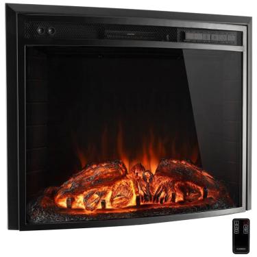 Imagem de Lareira Elétrica de Embutir A58x70L com Controle Remoto, 110V, RecPro, Preta