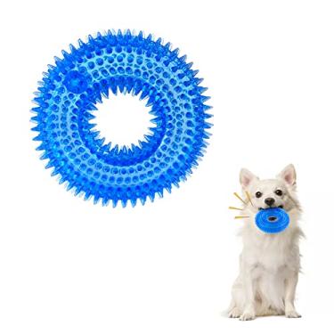 Imagem de Andiker Brinquedo para cães Squeaky, brinquedos mastigáveis de borracha termoplástica segura para moer e limpar os dentes brinquedos de buscar cães para melhorar a interatividade ao ar livre, adequado para todos os tamanhos de cães presentes e amantes de cães (grande)