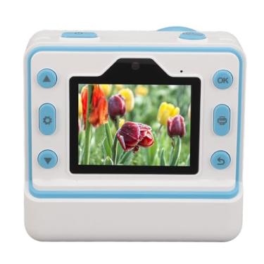 Imagem de Câmera Fotográfica Dupla, Câmera de Impressão de 48 MP Com Zoom de 16X, Impressão Sem Tinta para Fotografia Cronometrada Com Esboços Divertidos (BLUE)
