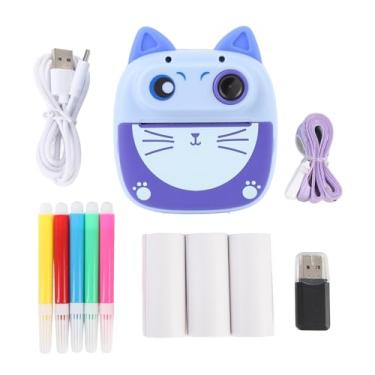 Imagem de Impressão Instantânea de Câmera Infantil, Câmera Digital Kitty que Imprime Fotos para Crianças, Zoom 4x, para 3 4 5 6 7 8 9 Meninas Meninos de 10 Anos, Com Cartão SD de 32 GB