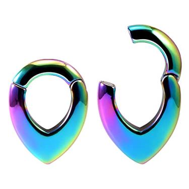 Imagem de PUNKYOUTH Gancho de orelha com pesos para lóbulo de orelha esticado em aço inoxidável calibre de orelha magnético 2 g (6 mm) alargadores de orelha túnel kit de joias para piercing corporal