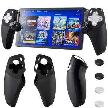Imagem de PAWDIARY Capa preta de silicone para PlayStation Portal, capa protetora atualizada e capa de proteção antiderrapante para acessórios PS Portal com alça ergonômica confortável e tampa de 4 polegares