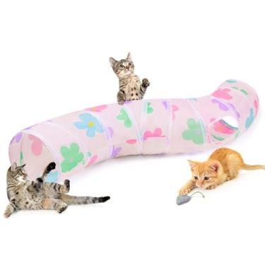Imagem de Glittme Cat Tunnel, Cat Tunnels Para Gatos De Interior, S-Shape Peekaboo Cat Cave Com Brinquedos Para Gatos, Tubos E Túneis Dobráveis Para Gatos, Coelho, Cachorro, Porquinho Da Índia