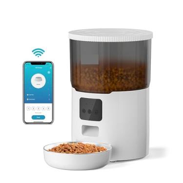 Imagem de Alimentador Automático Peludinho Food 4L, Comedouro para Cães e Gatos, Comedouro Elevado para Pets, Controle via Aplicativo WiFi com Gravador de Voz, Hora da Refeição Configurável